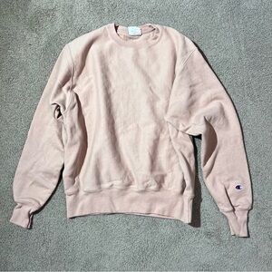 Champion Men's Pink reverse weave crewneck